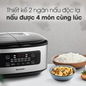 Nồi Cơm 2 Ngăn đa Năng Sharp 1.8l Kn Tc50vn Sl Bạc 090620 1009340
